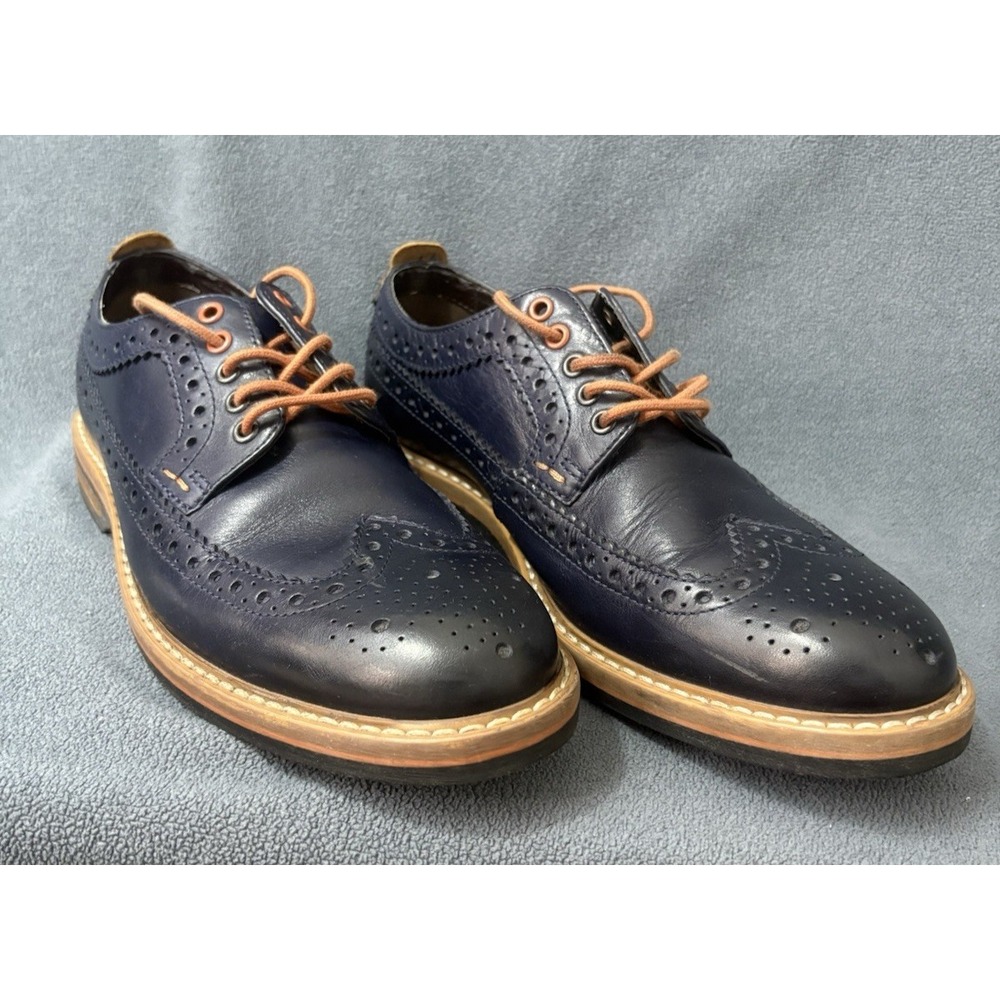 Clarks Oxford Pitney Limit Blue Brogues Leather Shoes Men's Size 8 Navy 26120574